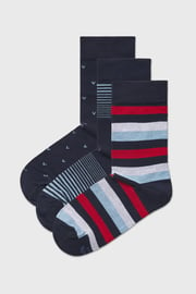 3PACK Stripe zokni, magasított