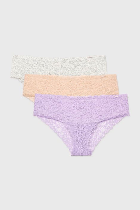 3PACK Lana Floral klasszikus női alsó, csipkéből