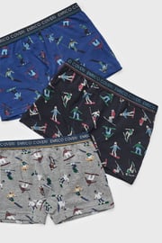 3PACK Bokserki chłopięce bawełniane Ski