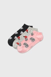 3PACK памучни чорапи Piki Animal до глезена