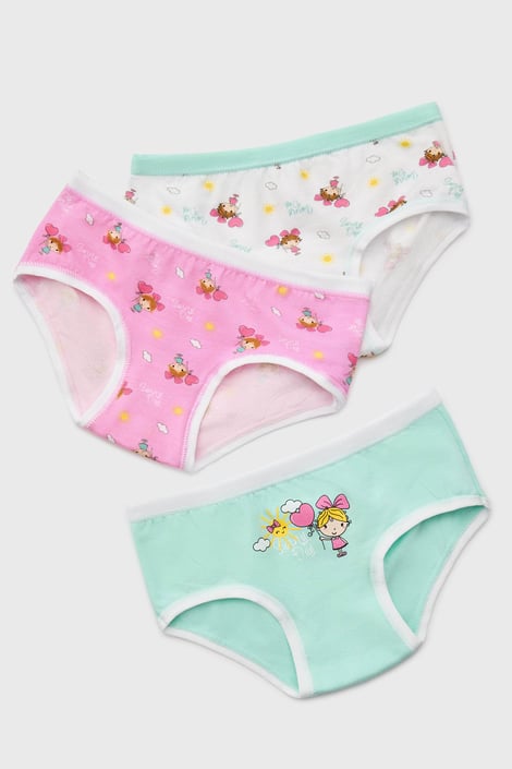3PACK Dívčí kalhotky Bambolina bavlněné