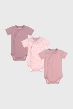 3er-PACK Mädchen Baby-Bodys Rose