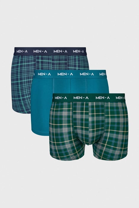 3PACK Bavlněné boxerky MEN-A Dexter modrá-zelená