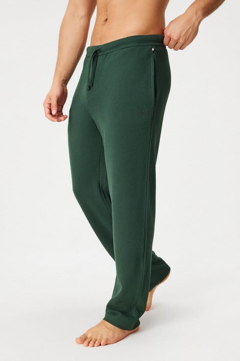Pantaloni de trening din bumbac pentru bărbați HUGO BOSS Waffle verde mușchi