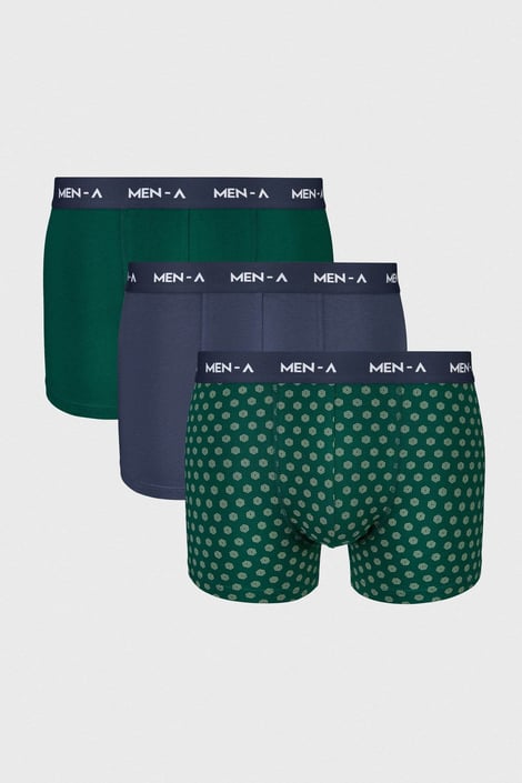 3PACK Bavlněné boxerky MEN-A Pablo modrá-zelená