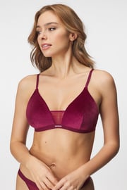 Σουτιέν HUGO Triangle Velvet ενισχυμένο Bralette