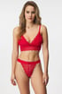 Podložen Bralette modrček HUGO Triangle Lace Red 50502786_621_05