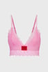 Biustonosz usztywniany HUGO Triangle Lace Pink Bralette 50502786_664_02 - różowy