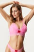 Podložen modrček HUGO Triangle Lace Pink Bralette 50502786_664_05 - Róza