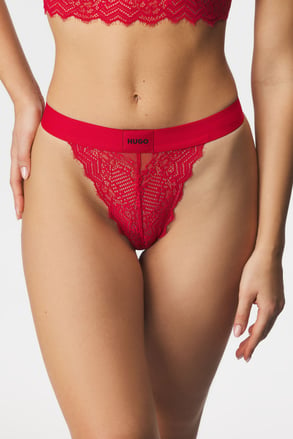 Brazilian slip HUGO Lace Red met hoge taille