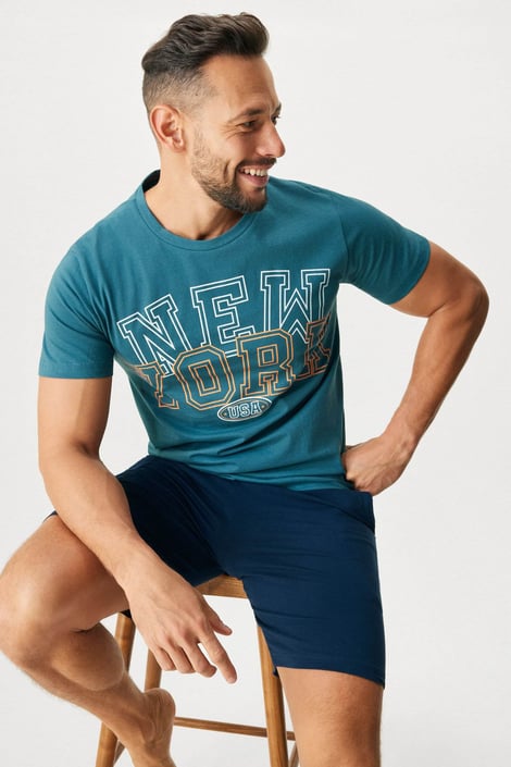 Herren-Baumwollpyjama Kevin mit kurzem Bein