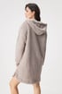 Dámský hřejivý župan DKNY Chill as Can Be krátký s kapucí 54798c25-c90e-46b0-8a03-accaa3b92500 - béžová
