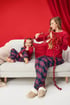 Ženska pidžama od flanela Festive Nights Red s dugim nogavicama 55ffc6a9-4708-4fee-8582-8b3e7a305300