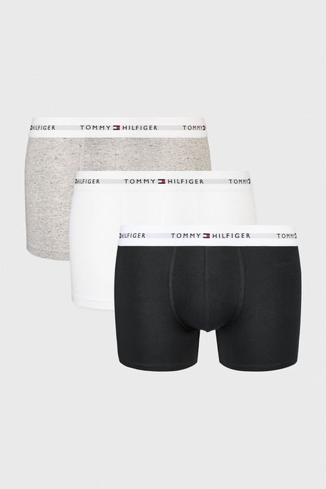 3PACK Bavlněné boxerky Tommy Hilfiger I černá-bílá-šedá