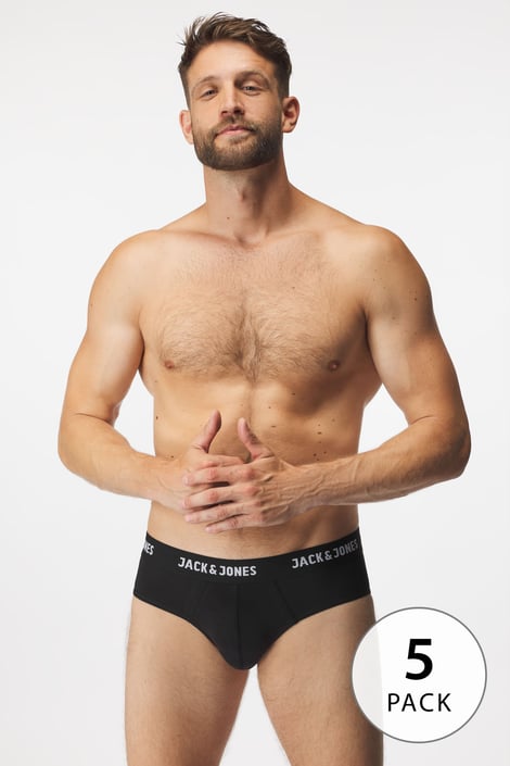 5 PACK slipů JACK AND JONES Solid 5 PACK slipů JACK AND JONES Solid