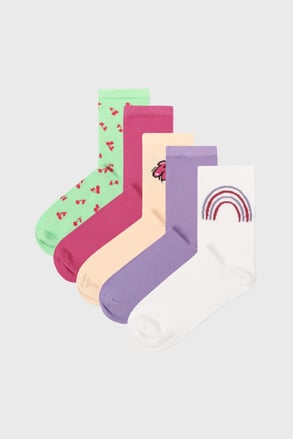 5PACK къси чорапи за момичета name it Vilde Rainbow