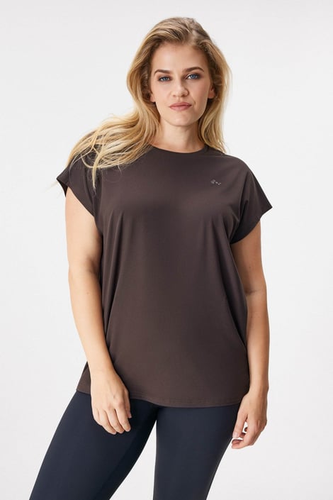 Sport T-Shirt ONLY Play Curvy Paubree Dunkelbraun