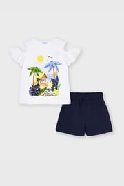 Komplet dívčího trička a šortek Mayoral Aloha