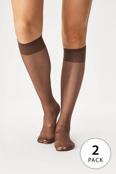 2PACK Najlonske dokolenke Marea 20 DEN kavna