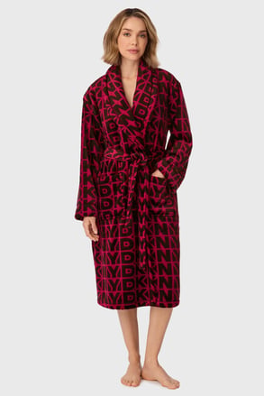 Ciepły damski szlafrok DKNY Signature Robe długi