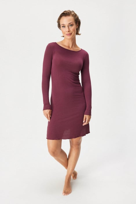 Dámská hřejivá noční košile Merino Comfort krátká lilková