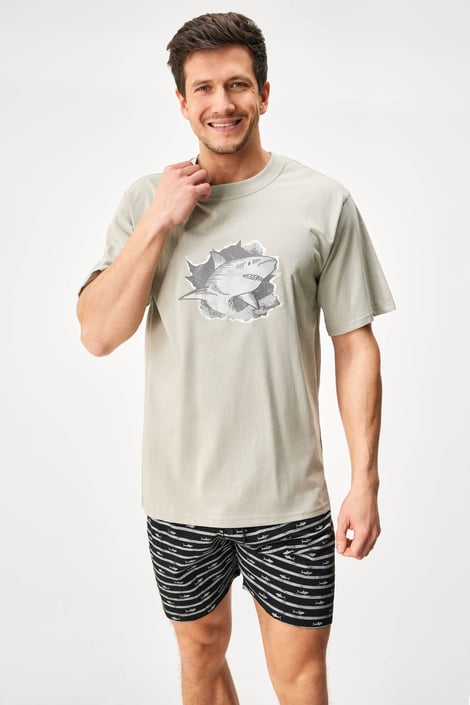 Βαμβακερή πιτζάμα Shark κοντή Βαμβακερή πιτζάμα Shark κοντή
