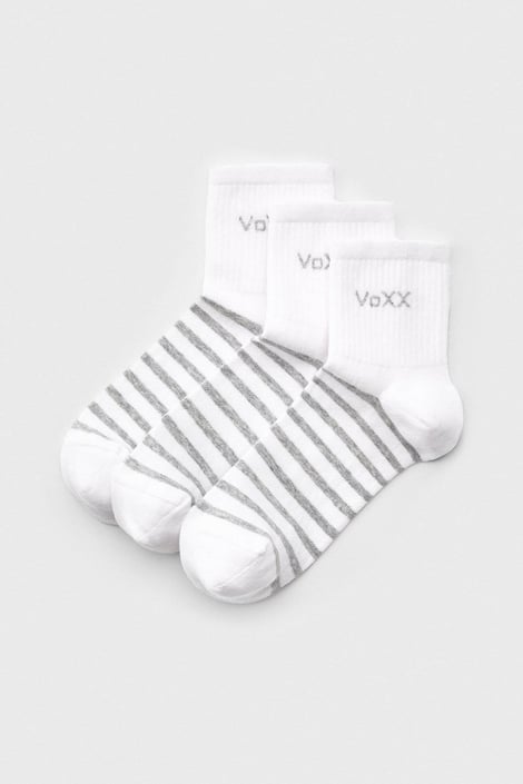 3PACK Șosete din bumbac pentru femei Boxana până la gleznă alb