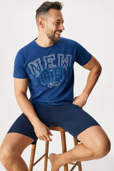 Herren-Baumwollpyjama Kevin mit kurzem Bein