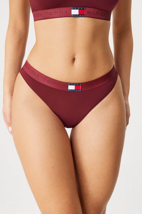 Κλασικό σλιπ Tommy Hilfiger Heritage Shine κόκκινο ρουμπινί