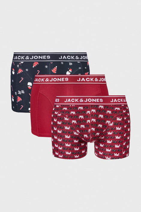 3PACK Bokserki bawełniane JACK AND JONES JACEdde XMAS czerwony-błękit marynarski