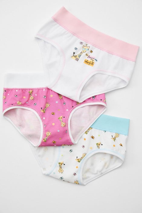 3PACK Dievčenské nohavičky Giraffa bavlnené