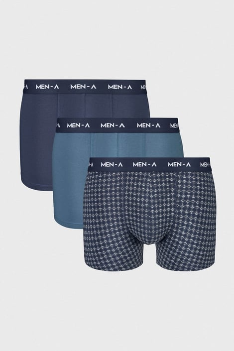 3PACK Bavlněné boxerky MEN-A Lucas modrá