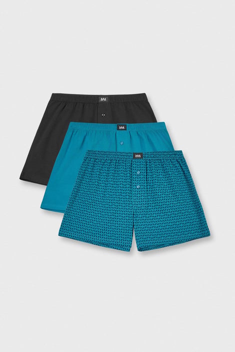 3er-PACK Baumwoll-Pants MEN-A Danny Blau-Schwarz