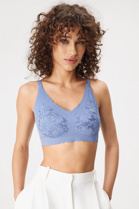 Grudnjak Selmark One Lace bez žica s odvojivim jastučićima plava