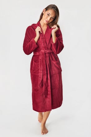 Hřejivý župan Moreno dlouhý s kapucí