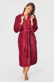 Wärmender Bademantel Moreno lang mit Kapuze