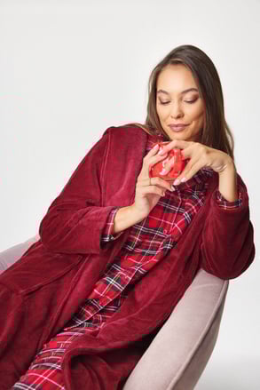 Hřejivý župan Moreno dlouhý s kapucí