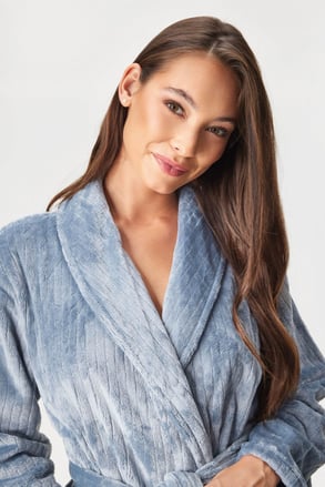 Hřejivý župan Moreno Blue dlouhý