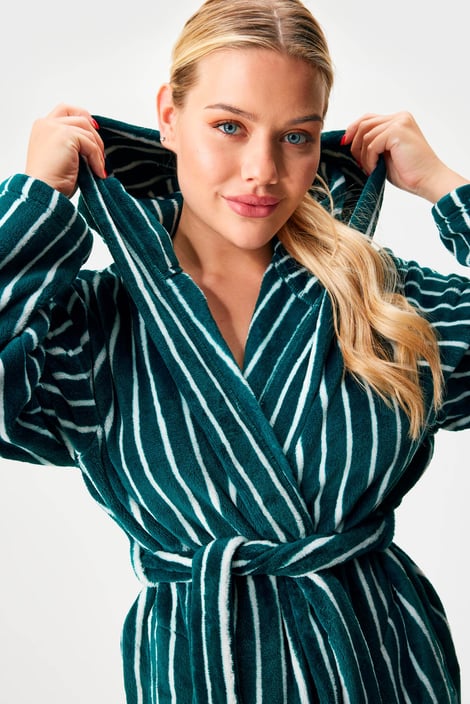 Hřejivý župan Moreno Stripe dlouhý s kapucí Hřejivý župan Moreno Stripe dlouhý s kapucí
