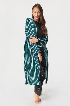 Halat călduros Moreno Stripe lung cu glugă