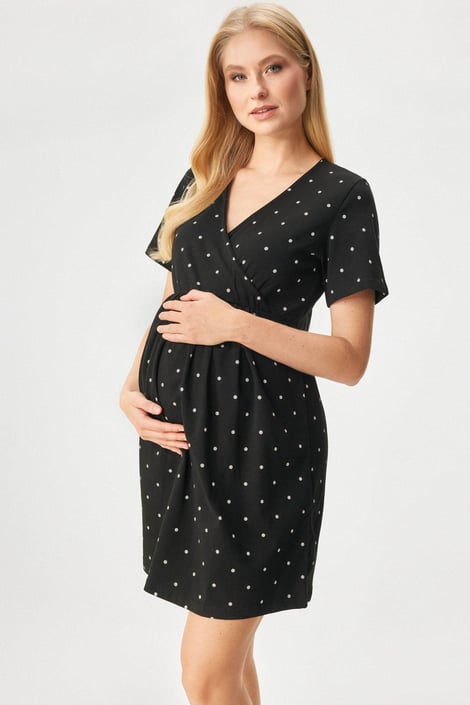 Camicia da notte premaman in cotone Dots corta