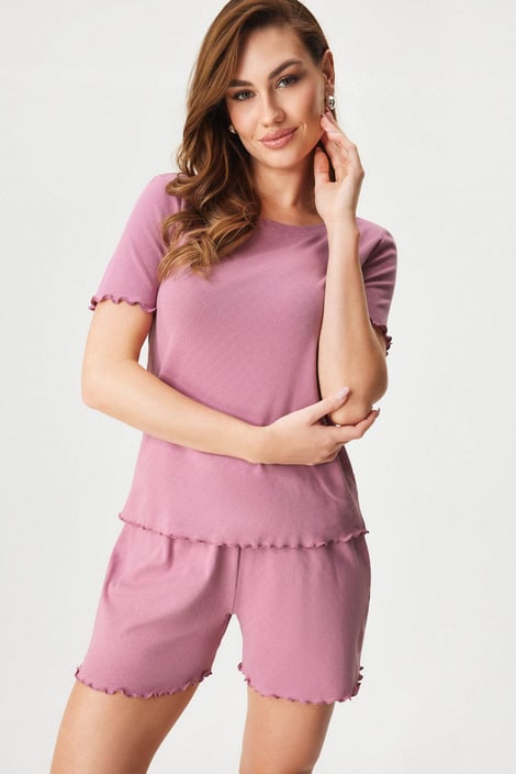 Dámské bavlněné pyžamo Pointelle s krátkými nohavicemi