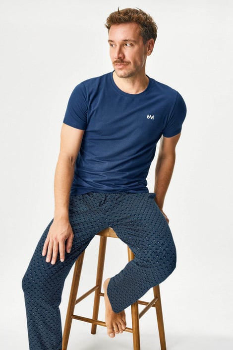 Baumwollpyjama MEN-A Navy lang Baumwollpyjama MEN-A Navy lang