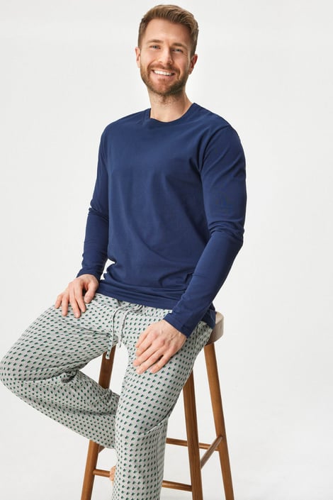 Pijama de bumbac pentru bărbați MEN-A Brit lungă