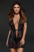 SET seducator Alluria, capot si chilot AlluriaPeignoir_zup_03 - negru