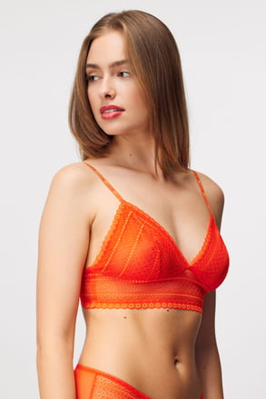 Nepodložen čipkast bralette modrček DKNY