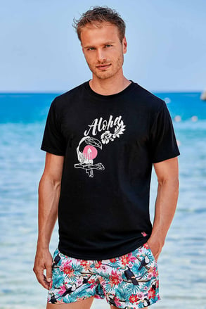 Czarny T-shirt David 52 Hawaii