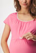 Tehotenská bavlnená nočná košeľa Dagna krátka Dagna_kos_09 - ružová