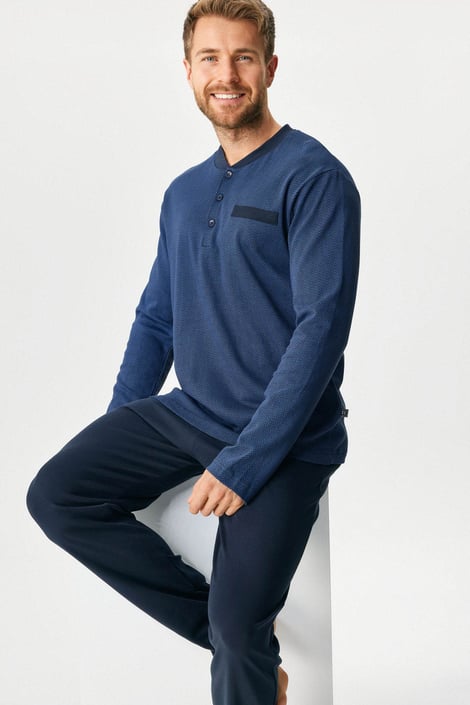 Памучна пижама Damien дълга