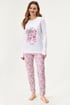 Bavlnené pyžamo Madeleine dlhé EP5218_pyz_02 - bielo-ružová